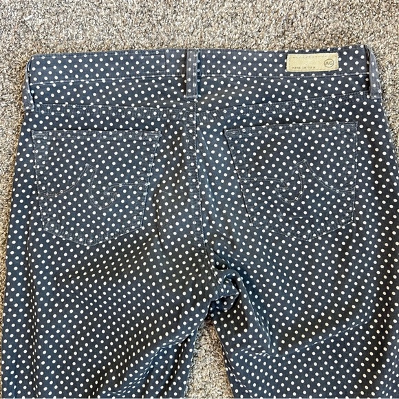 AG Adriano Goldschmied Gray White Polka Dot The Stevie Ankle Straight Leg, 28 - Picture 7 of 8